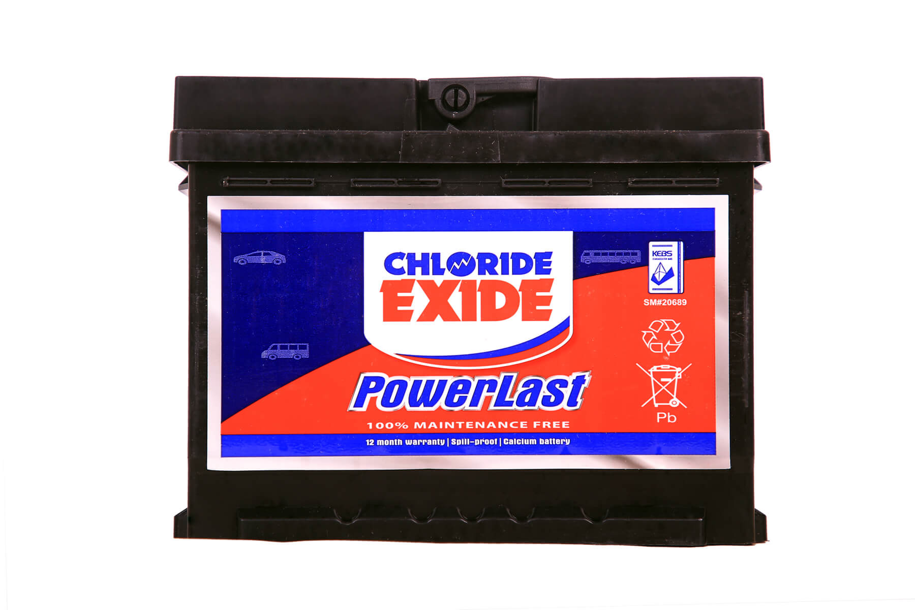 DIN55 Chloride Exide Powerlast Maintenance Free Car Battery -Venjoh Motor Batteries